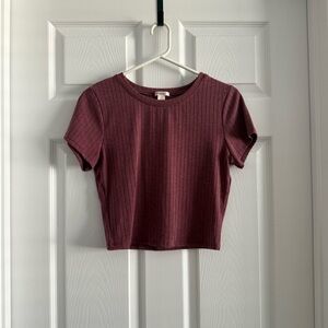 Bozzolo Women’s Ribbed Plum Crop Top